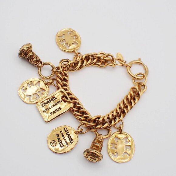 CHANEL CC Logo 31 RUE CAMBON Chain Bracelet Bangle Gold GHW France 15RL248 - Picture 12 of 16
